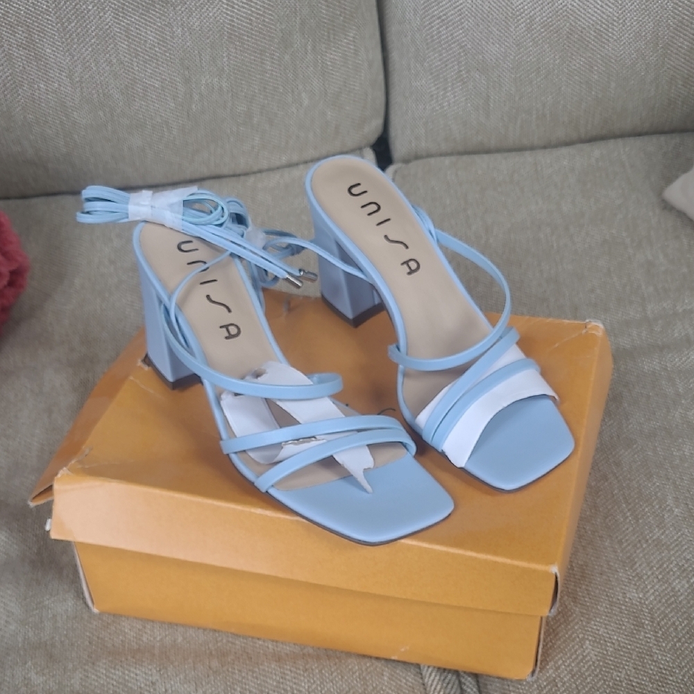 Unisa Blue Heels Strappy Minimalist Design